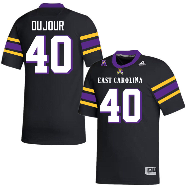 #40 Kendrick DuJour East Carolina Pirates College Football Jersey Stitched-Black
